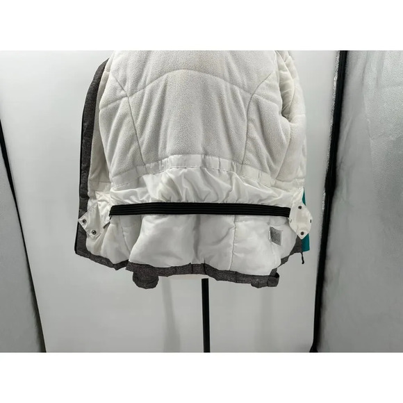 Magellan Outdoors Women's gray/white/green crosshatch hooded ski jacket, size L - Picture 5 of 7